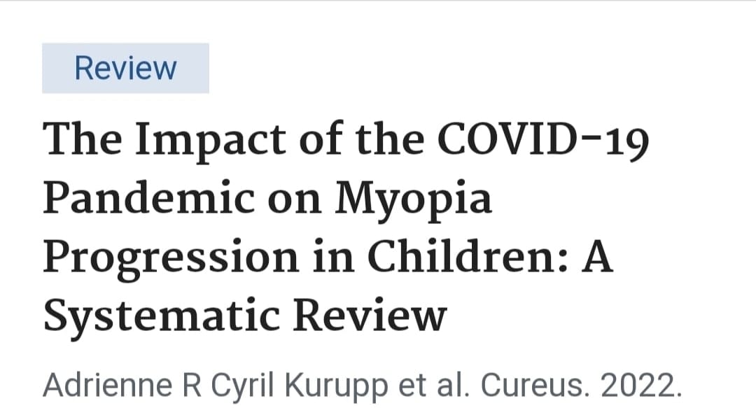 Progressão da miopia em crianças na pandemia COVID - 19